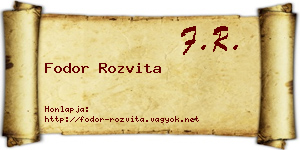 Fodor Rozvita névjegykártya